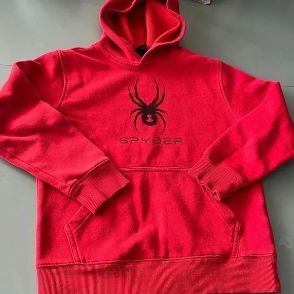 [Y10-12] Spyder Boy Splash Red  Graphic Hoodie - Picture 2 of 8
